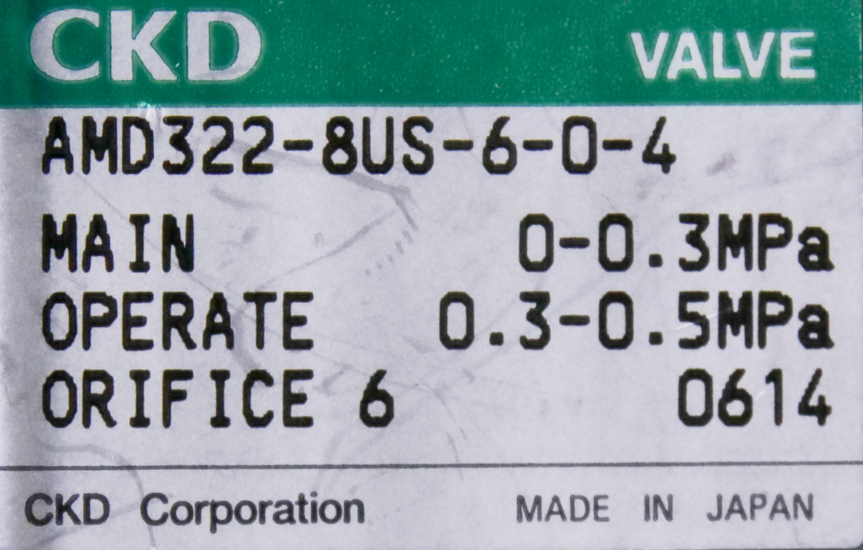 11709 CKD AIR OPERATED VALVE AMD322-8US-6-0-4 | eBay